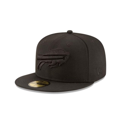 Black Buffalo Bills Hat - New Era NFL Basic Black On Black 59FIFTY Fitted Caps USA0473829